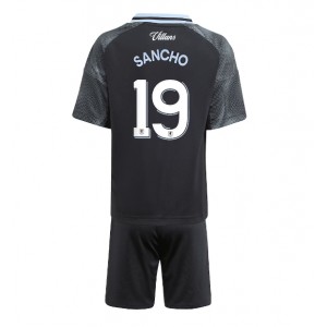 Fotbalové Dres Aston Villa Jadon Sancho #19 Dětské Venkovní Oblečení 2025-26 Krátký Rukáv (+ trenýrky)